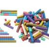 Tout Pour le Jeu 100 réglettes bois Rewood 10 couleurs Montessori 1 à 10 cm avec section unité