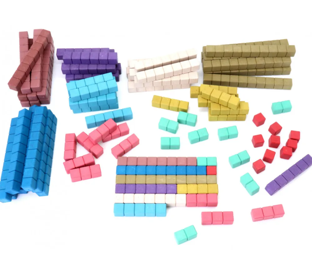 Tout Pour le Jeu 100 réglettes bois Rewood 10 couleurs Montessori 1 à 10 cm avec section unité