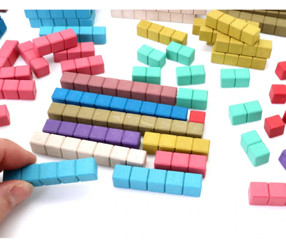 Tout Pour le Jeu 100 réglettes bois Rewood 10 couleurs Montessori 1 à 10 cm avec section unité