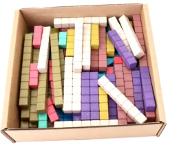 Tout Pour le Jeu 100 réglettes bois Rewood 10 couleurs Montessori 1 à 10 cm avec section unité