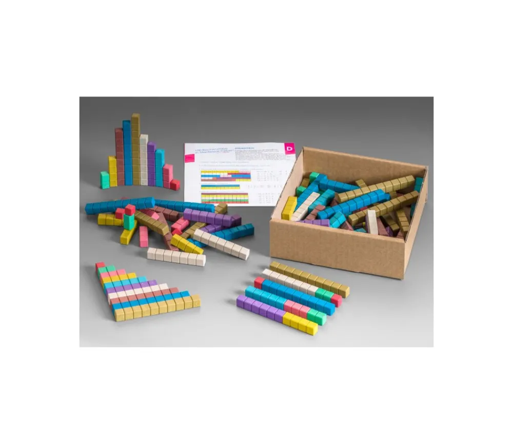 Tout Pour le Jeu 100 réglettes bois Rewood 10 couleurs Montessori 1 à 10 cm avec section unité