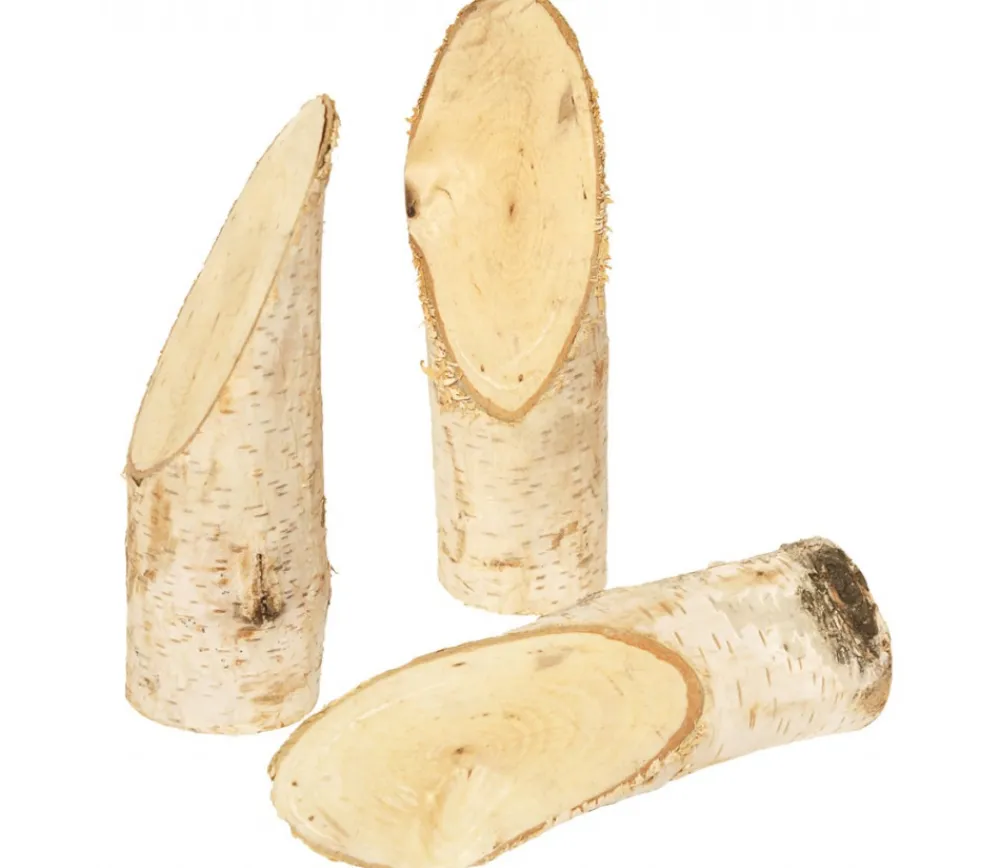 Tout Pour le Jeu 5 rondins en bois biseautés avec écorce. Hauteur environ 14 cm.
