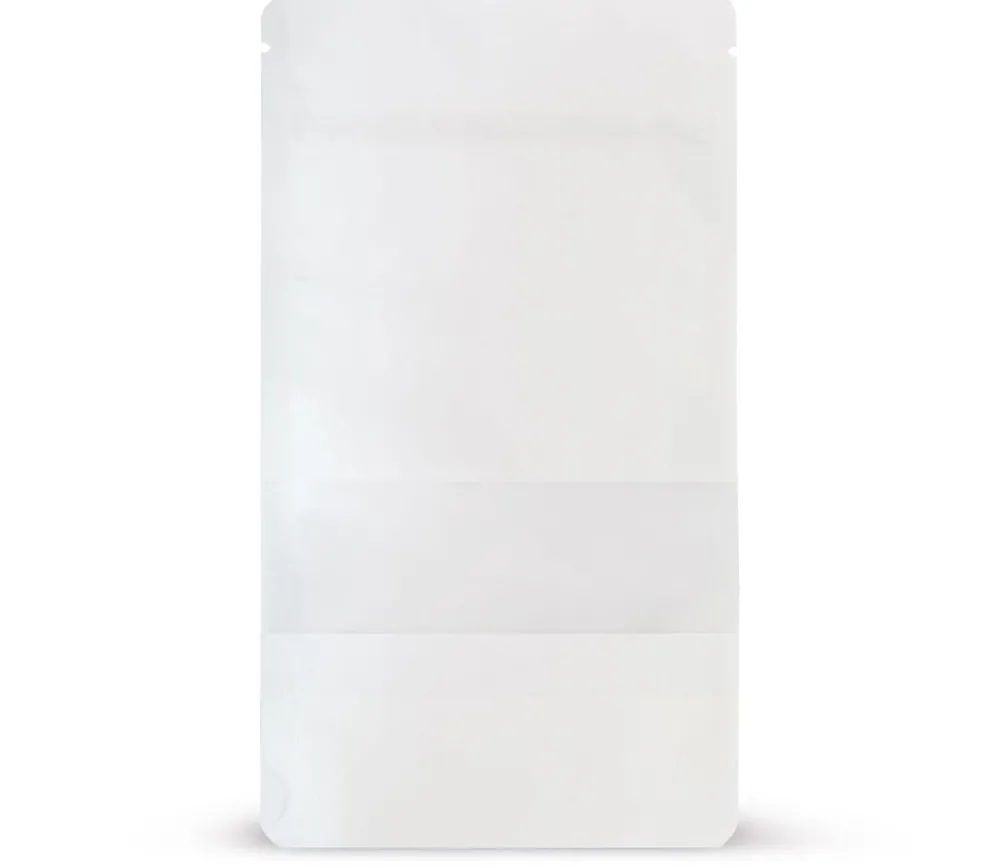Tout Pour le Jeu 50 sachets kraft blanc zips 85 x 140 mm refermables avec fenêtre
