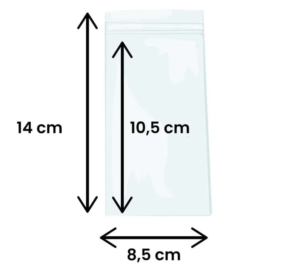Tout Pour le Jeu 50 sachets kraft blanc zips 85 x 140 mm refermables avec fenêtre