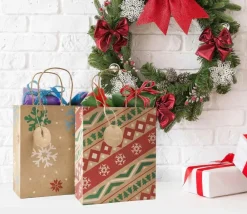 Tout Pour le Jeu 24 Sacs cadeau Noël kraft avec anse à garnir
