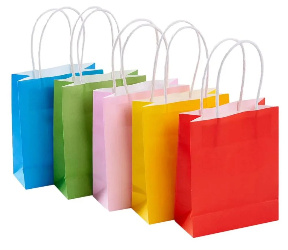Enfant Tout Pour le Jeu 25 Sacs colorés en papier avec anse à garnir