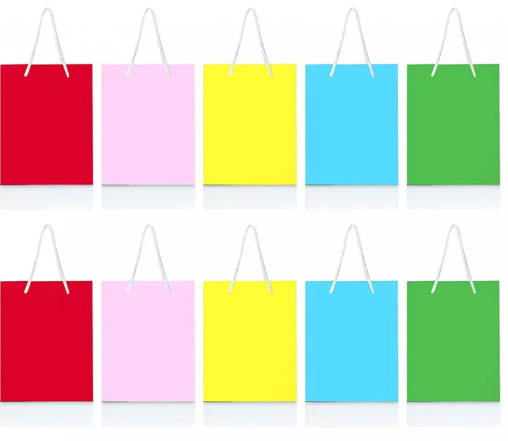Enfant Tout Pour le Jeu 25 Sacs colorés en papier avec anse à garnir