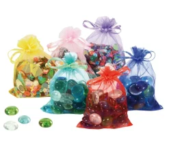 Tout Pour le Jeu 12 Sacs colorés organzine 9 x 12 cm