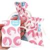 Tout Pour le Jeu 3 Sacs en coton décor ours polaire avec cordon