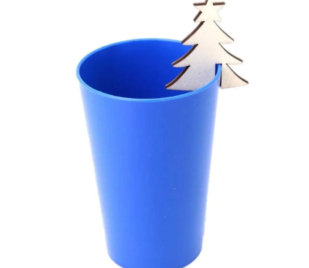 Tout Pour le Jeu 10 sapins en bois 5 cm avec encoche (marqueurs de verre)