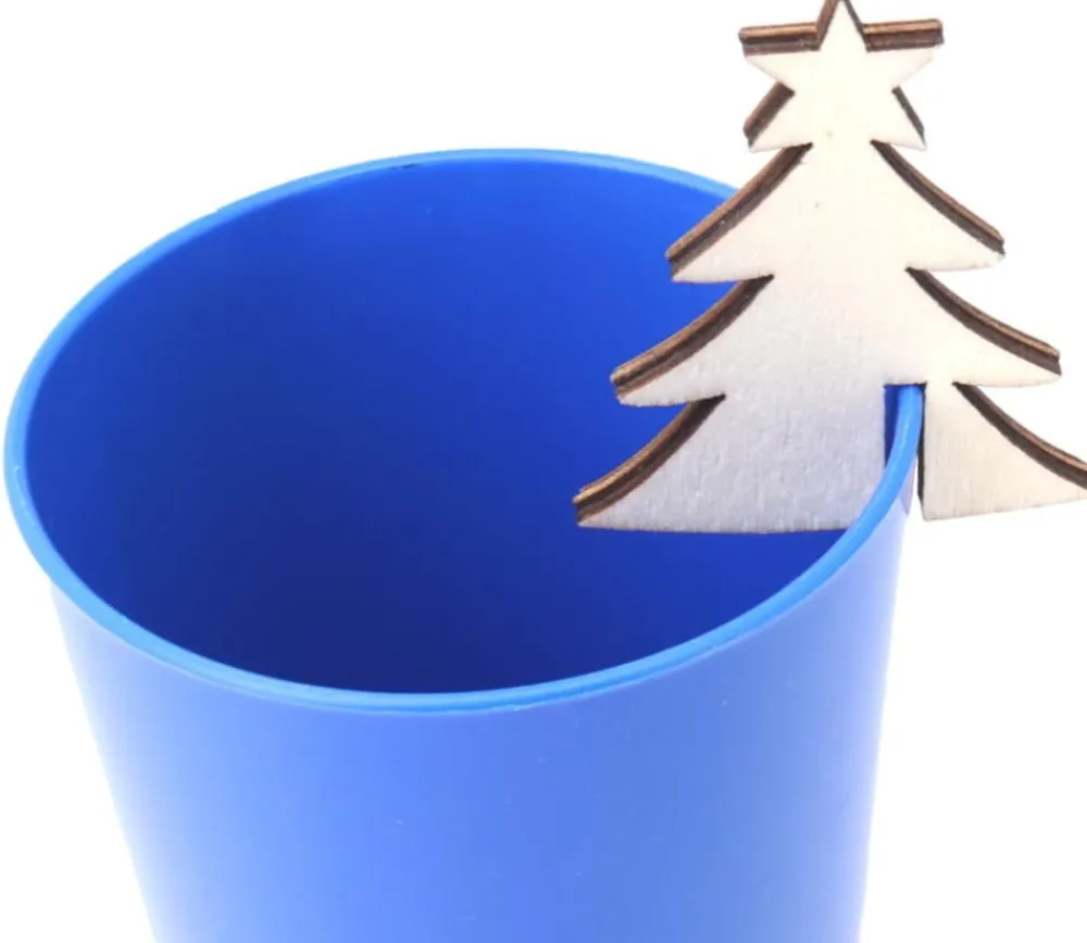 Tout Pour le Jeu 10 sapins en bois 5 cm avec encoche (marqueurs de verre)