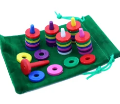 Tout Pour le Jeu 6 Socles avec 36 anneaux jetons troués