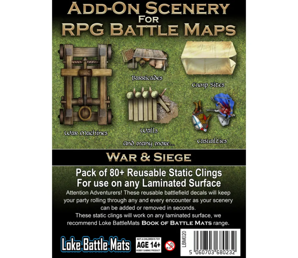 Tout Pour le Jeu 80 Stickers repositionnables décorations guerre et siège plateaux de jeux Battle Mat
