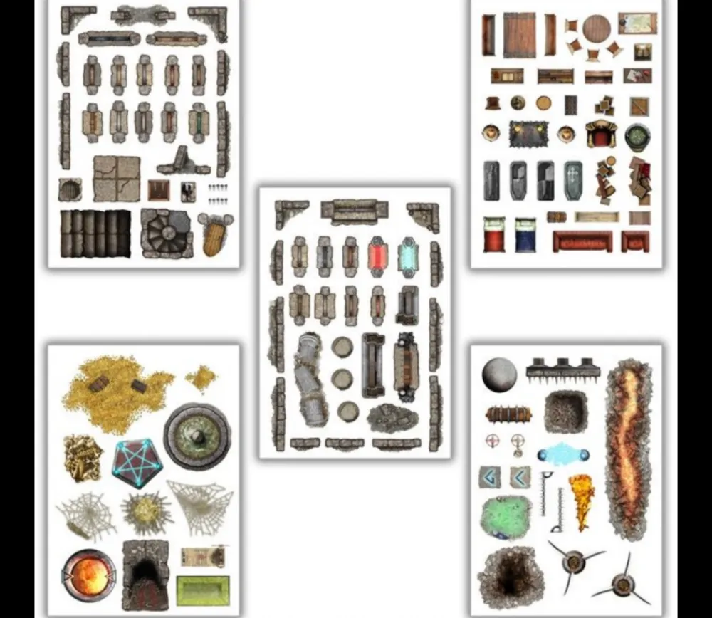 Tout Pour le Jeu 100 Stickers repositionnables décorations plateaux de jeux Battle Mat