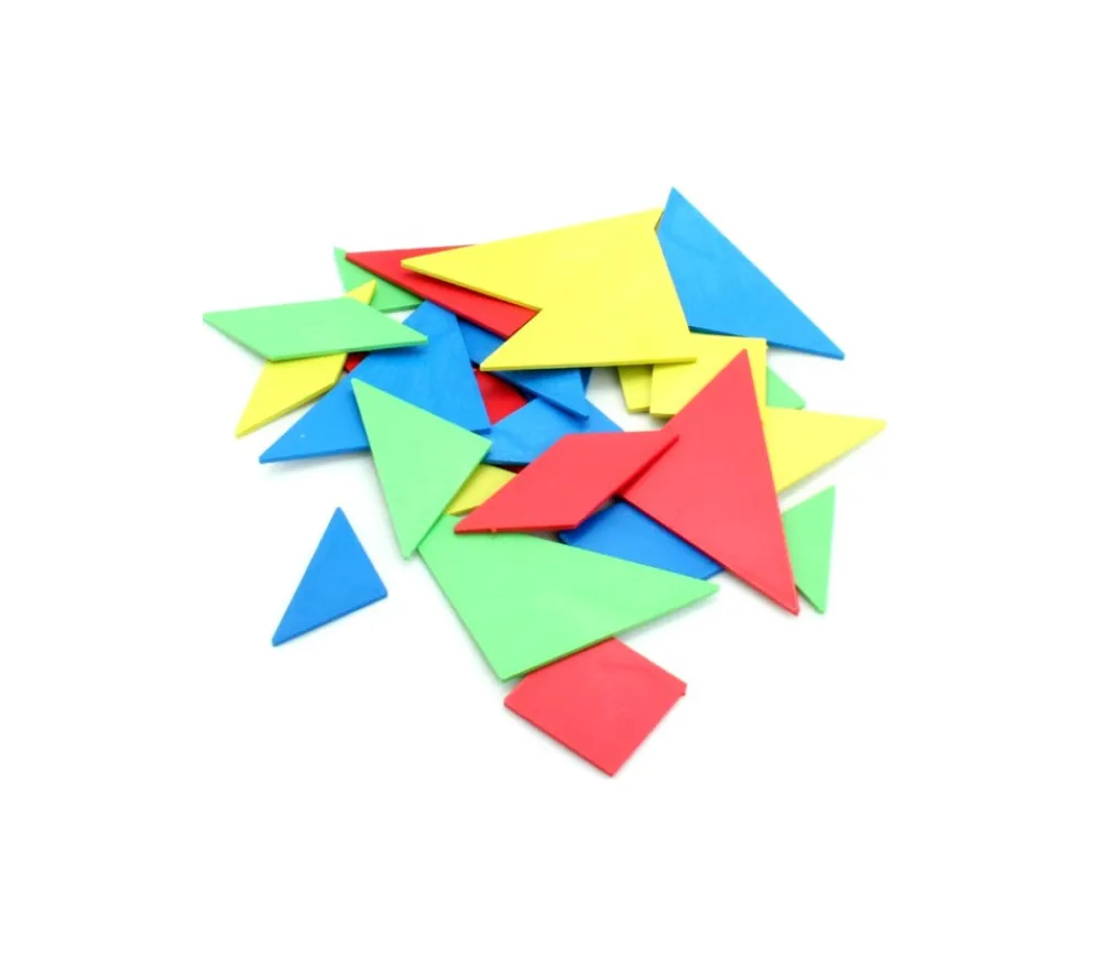 Tout Pour le Jeu 4 tangrams en re-plastique coloré 9.8 x 9.8 cm