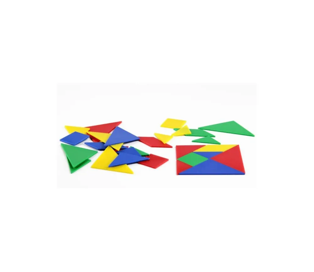 Tout Pour le Jeu 4 tangrams en re-plastique coloré 9.8 x 9.8 cm