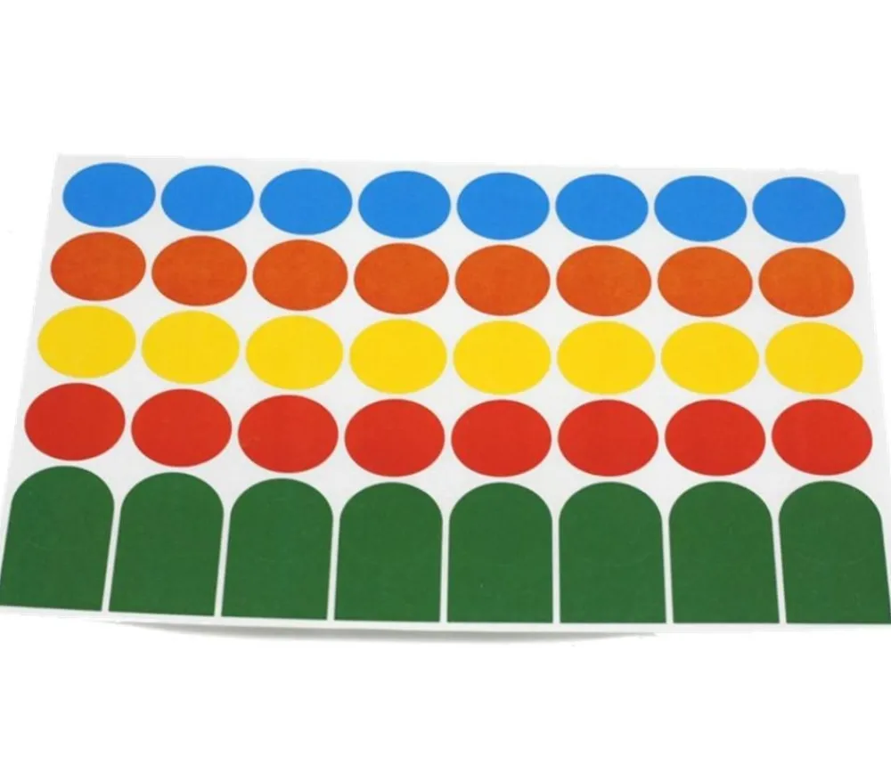Tout Pour le Jeu 40 étiquettes 24 mm rondes autocollantes colorées pastilles en 5 couleurs