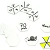 Tout Pour le Jeu 20 Tuiles 25 mm hexagones jetons épais blancs