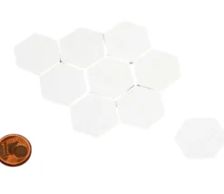 Tout Pour le Jeu 20 Tuiles 25 mm hexagones jetons épais blancs