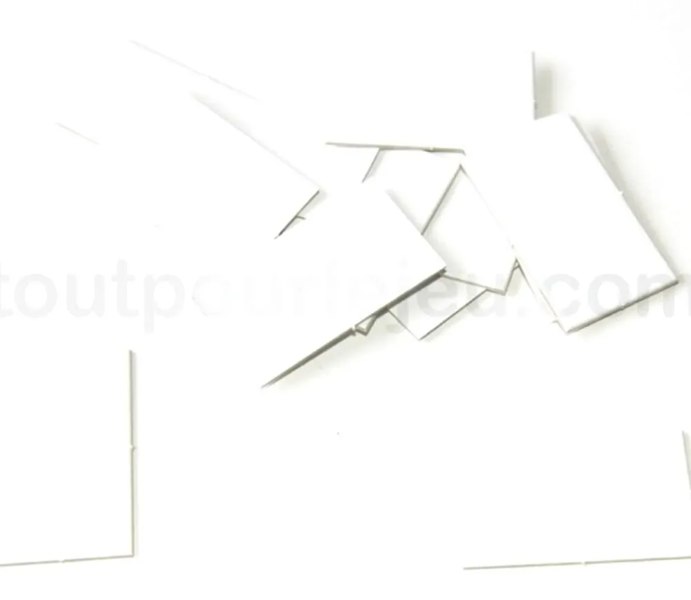 Tout Pour le Jeu 10 Tuiles jetons épais rectangles blancs 24x40 mm vierge à personnaliser
