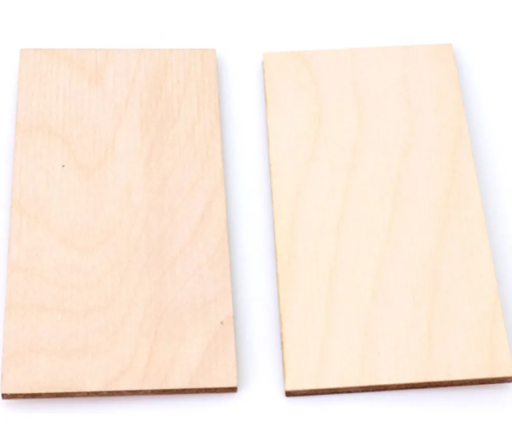 Tout Pour le Jeu 2 tuiles rectangles 10 x 5 cm en bois CP brut