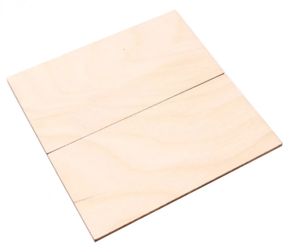 Tout Pour le Jeu 2 tuiles rectangles 10 x 5 cm en bois CP brut