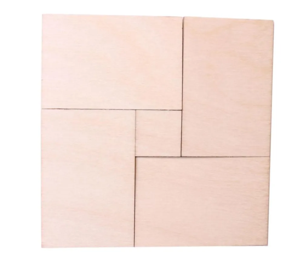 Tout Pour le Jeu 4 tuiles rectangles 6 x 4 cm en bois naturel