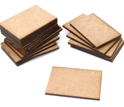 Tout Pour le Jeu 4 tuiles rectangles 6 x 4 cm en bois naturel