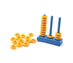 Tout Pour le Jeu Abaque de tri - Socle 3 tiges + 27 jetons à enfiler