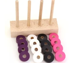 Tout Pour le Jeu Abaque de tri bois - Socle 4 tiges taille identique sans jetons
