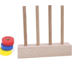 Tout Pour le Jeu Abaque de tri bois - Socle 4 tiges taille identique sans jetons