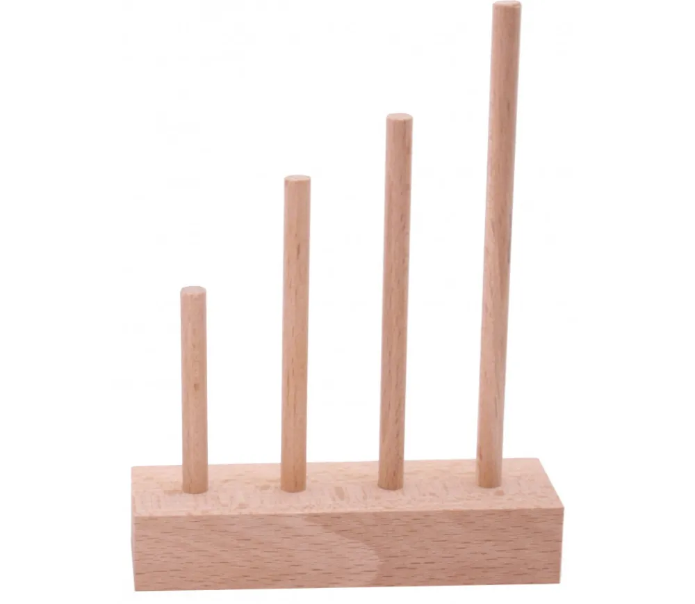 Tout Pour le Jeu Abaque de tri bois - Socle 4 tiges taille progressive sans jetons