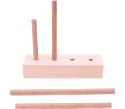 Tout Pour le Jeu Abaque de tri bois - Socle 4 tiges taille progressive sans jetons