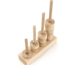 Tout Pour le Jeu Abaque de tri bois - Socle 4 tiges taille progressive sans jetons