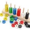 Tout Pour le Jeu Abaque de tri bois - Socle 6 tiges + 60 jetons