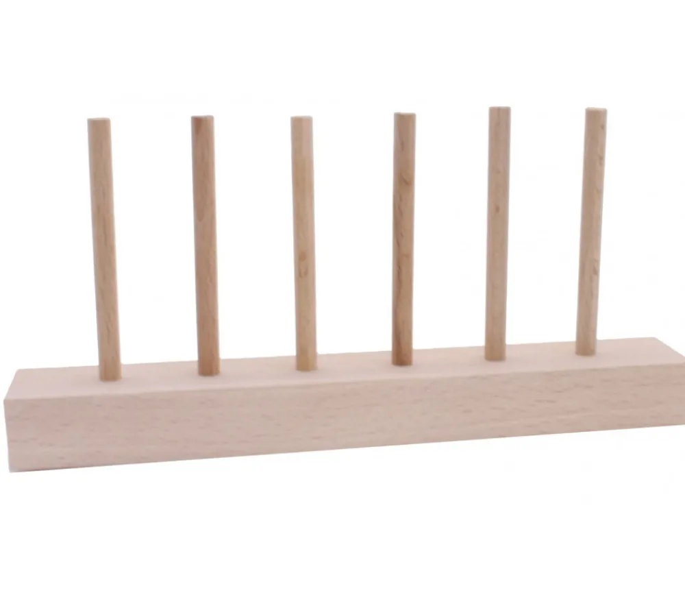 Tout Pour le Jeu Abaque de tri bois - Socle 6 tiges + 60 jetons