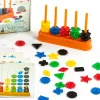 Tout Pour le Jeu Abaque de tri Formes - Socle 5 tiges + 50 jetons + fiches Abacolor