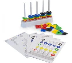 Tout Pour le Jeu Abaque de tri Formes - Socle 5 tiges + 100 jetons Abacolor