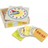 Tout Pour le Jeu Apprentissage de l'heure en bois - Horloge + 12 cartes jeu