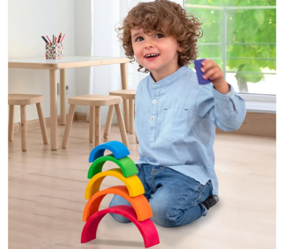 Tout Pour le Jeu Arc-en-ciel multicolore en bois - 6 pièces