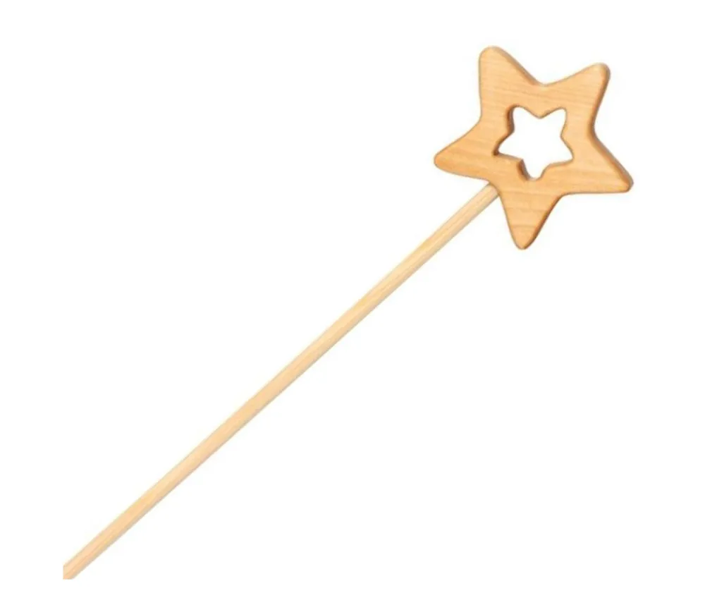 Enfant Tout Pour le Jeu Baguette magique en bois pour jeu 38 cm étoile