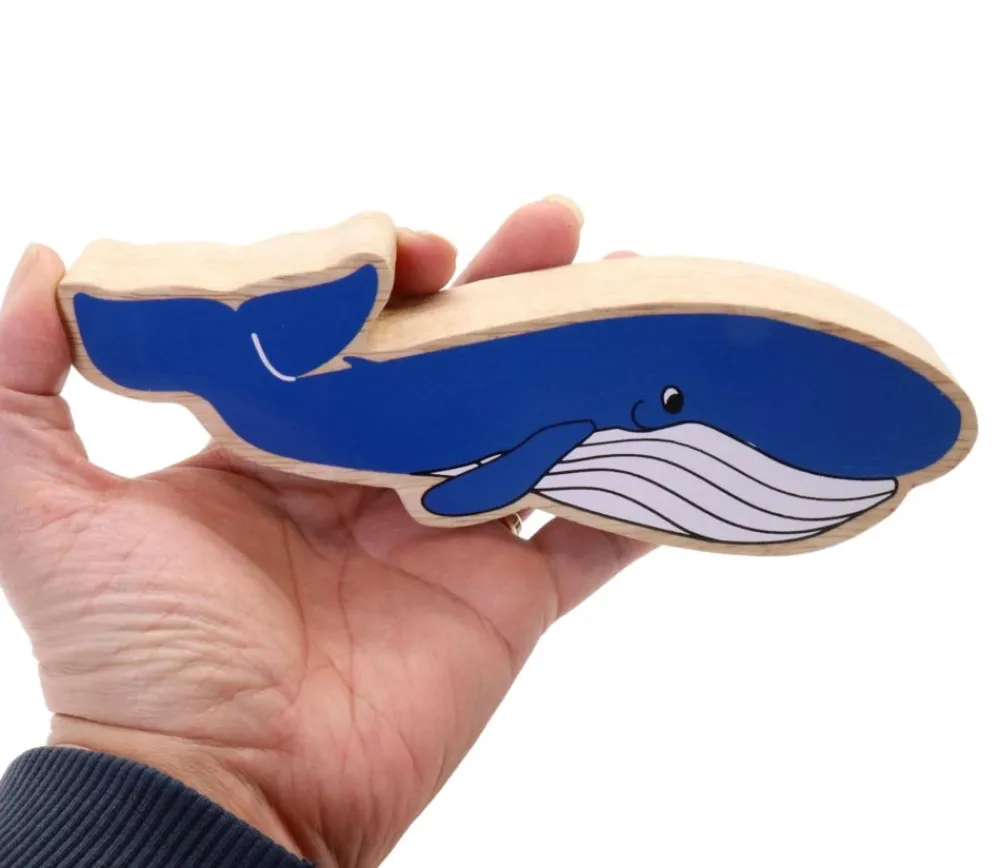 Tout Pour le Jeu Baleine bleue en bois 17.5 x 5.4 x 2.5 cm
