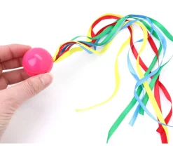Enfant Tout Pour le Jeu Balle comète à lancer 4 cm avec queue rubans multicolores