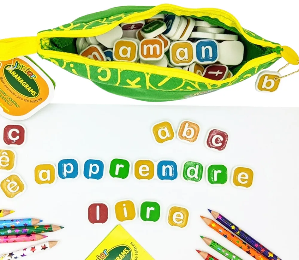 Tout Pour le Jeu Bananagrams junior mon premier jeu de lettres - banane verte version enfant
