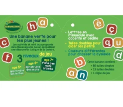Tout Pour le Jeu Bananagrams junior mon premier jeu de lettres - banane verte version enfant