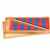 Tout Pour le Jeu Barres rouges et bleues Montessori en bois format 25 cm avec tuiles nombres