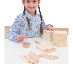 Tout Pour le Jeu Base 10 - 120 pièces en BOIS centaines, dizaines et unités