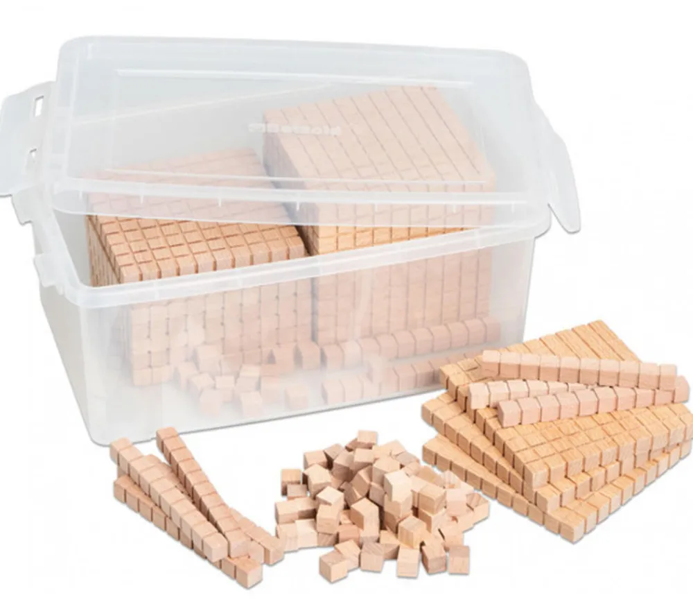 Tout Pour le Jeu Base 10 - 120 pièces en BOIS centaines, dizaines et unités