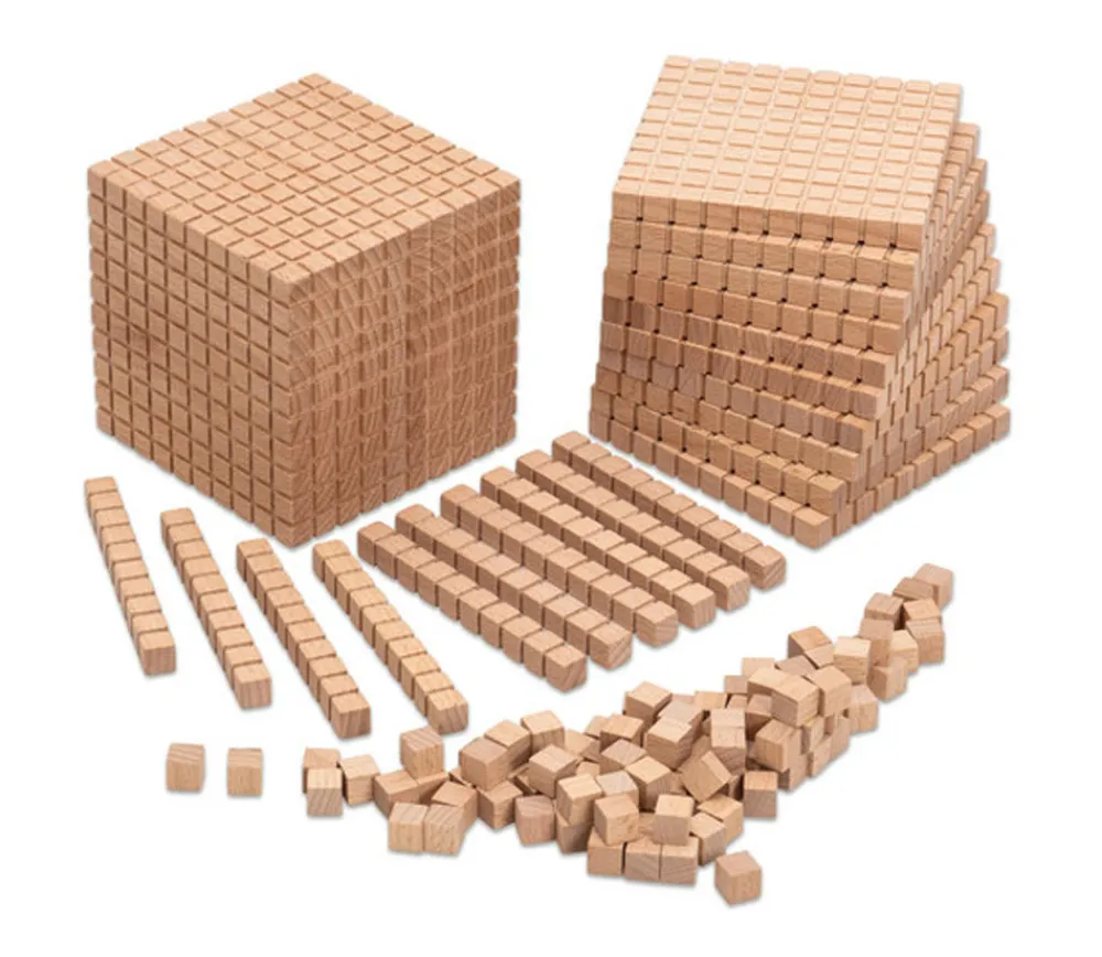 Tout Pour le Jeu Base 10 - 120 pièces en BOIS centaines, dizaines et unités
