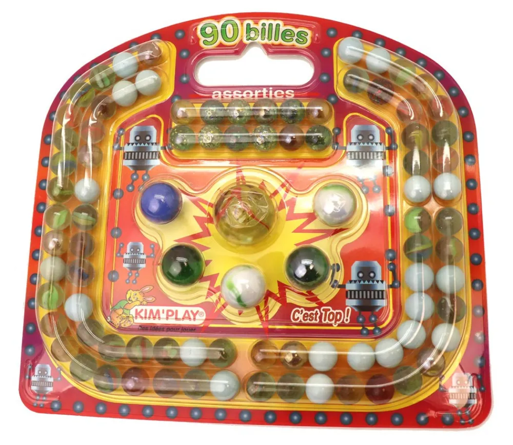 Tout Pour le Jeu Billes assorties de jeu - 90 pièces : 84 billes + 5 calots + 1 boulet